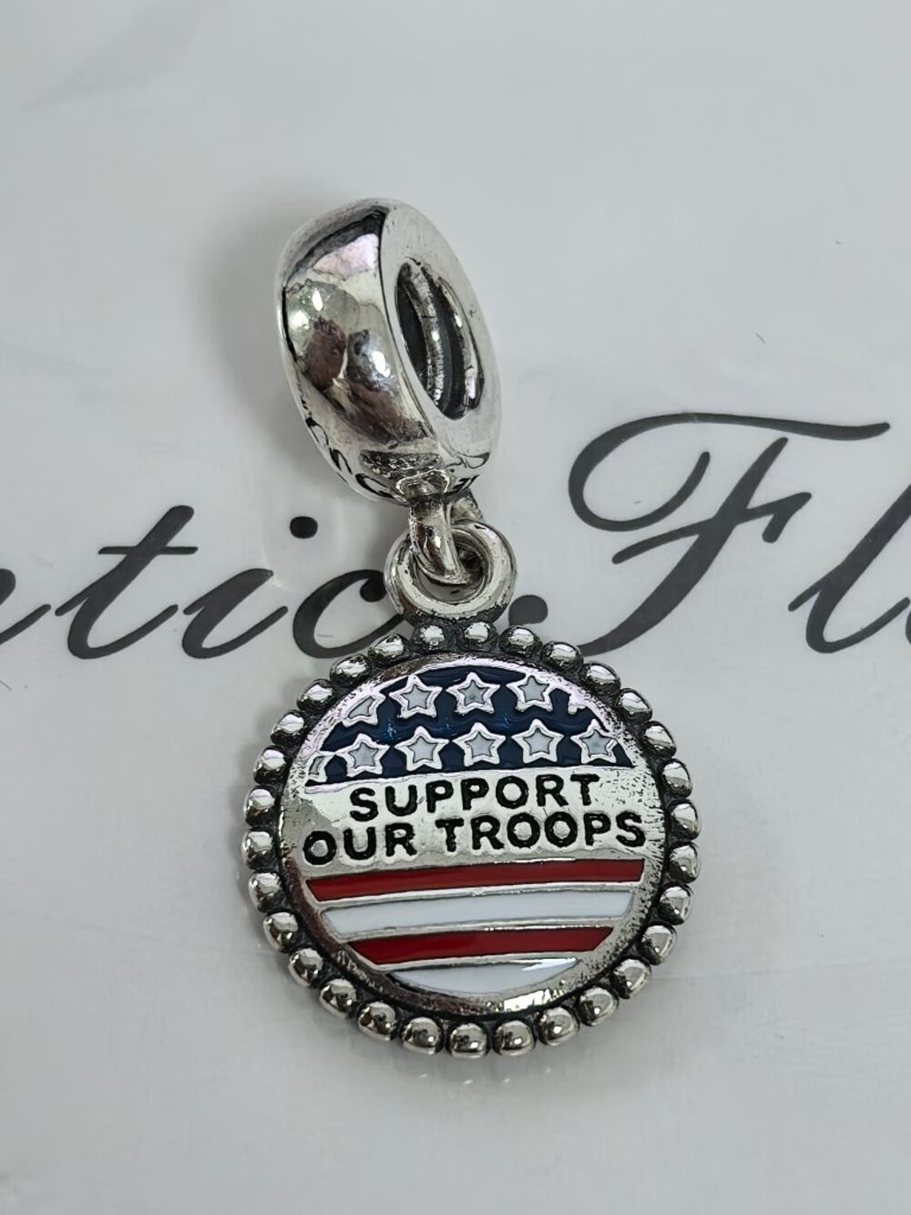 Pandora Support Our Troops Charm Pendant, S925 Silver Jewelry Bracelets
